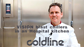 醫院廚房中的 VISION blast chillers